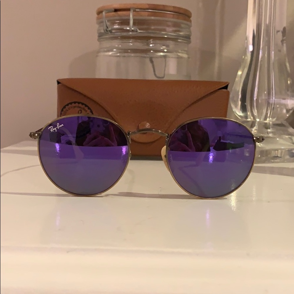 Ray Ban Purple Round Sunglasses